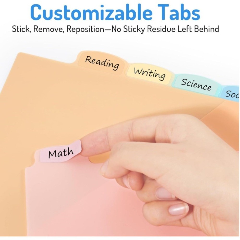 Tab Divider A4 - Transparante, duurzame mapverdelers van plastic, beschrijfbaar