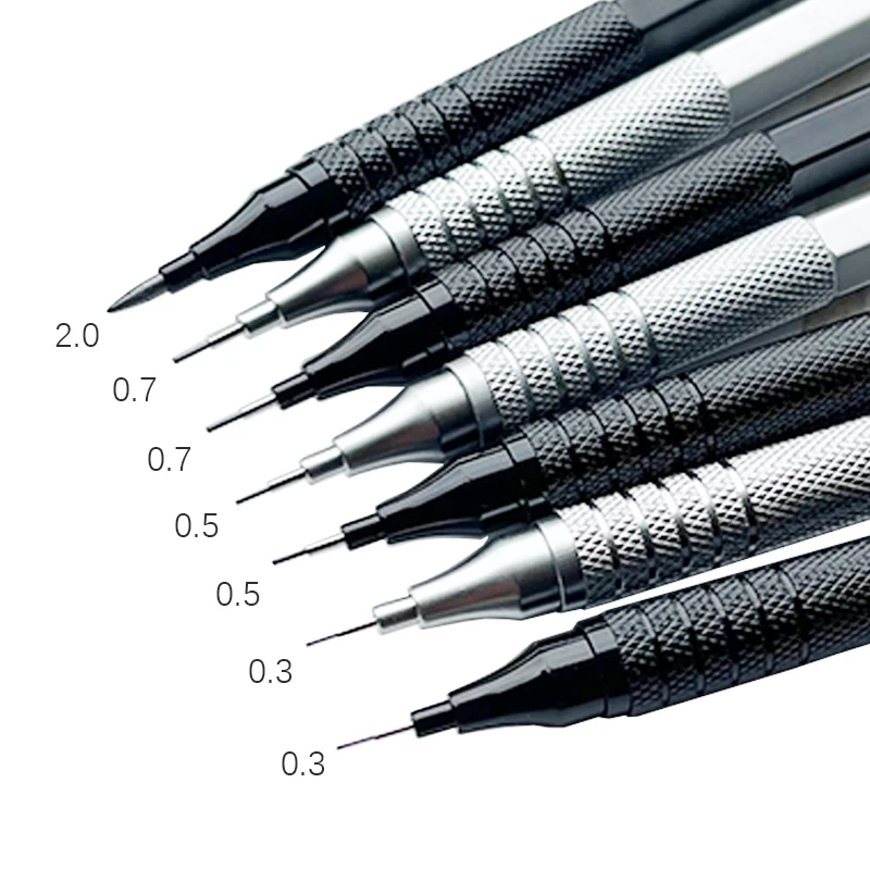Mechanical Pencil 0.3 - 1Pc Vulpotlood 0.3/0.5/0.7/2.0mm Laag Zwaartepunt Metalen