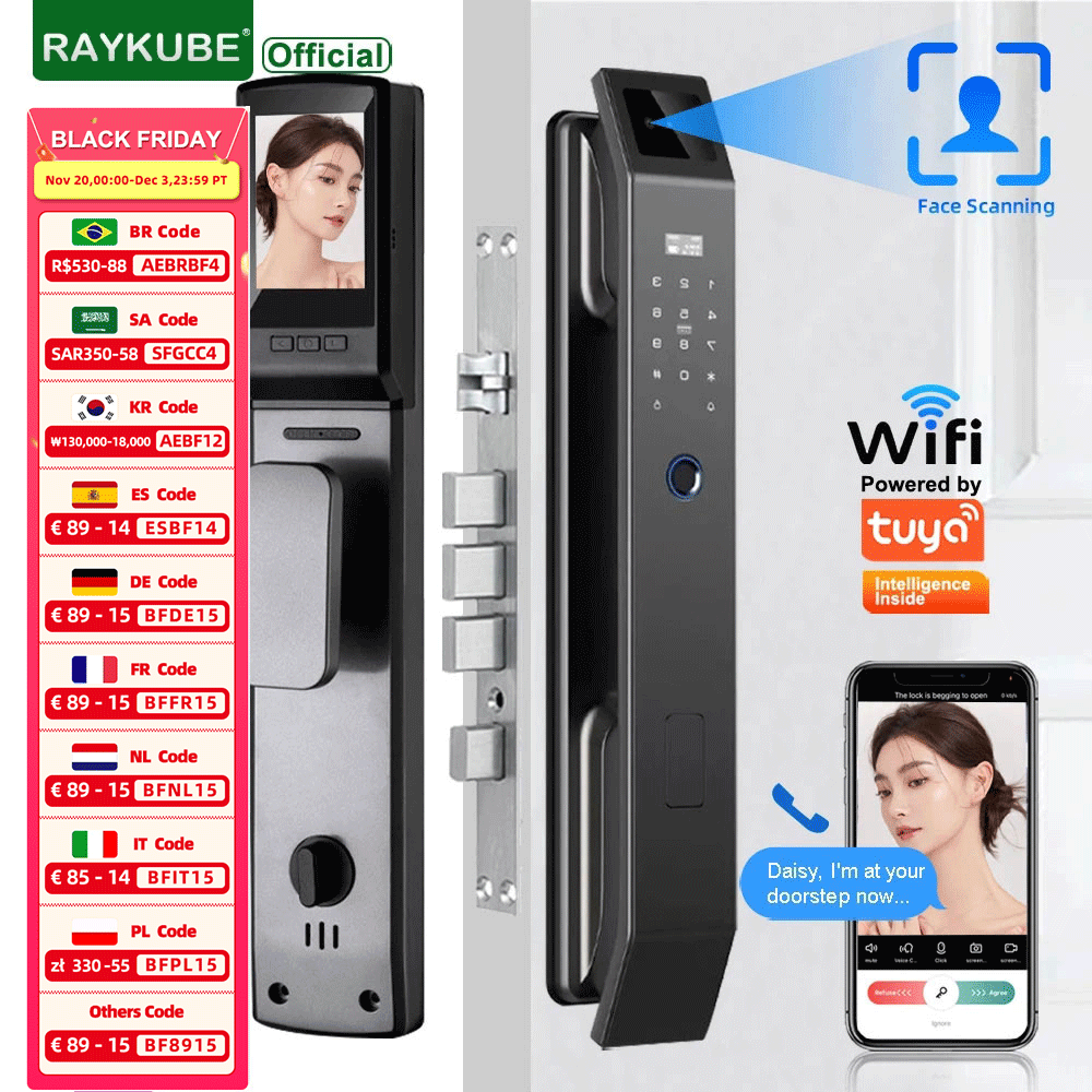 Letter Opener Brass - RAYKUBE DF14 Tuya WiFi 3D Gezichtsherkenning
