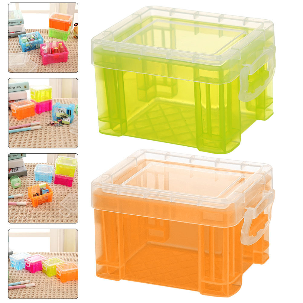 Card Index Box - 4-delige kleurrijke desktop-opbergdoos, compacte organizer voor