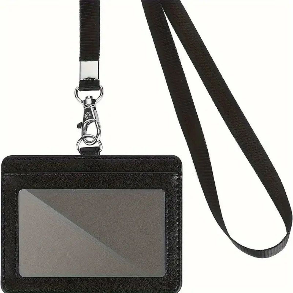 Index Card Holder - 1-delige horizontale ID-badgehouder met versterkt ID-sleutelkoord