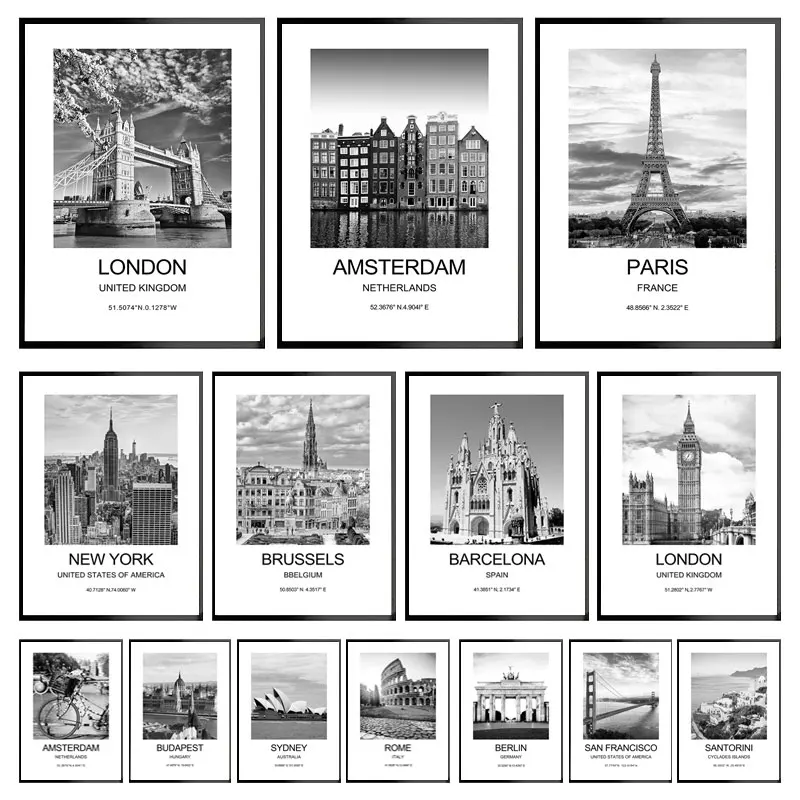 Ink Blotter Paper - Stad Poster New York Londen Parijs