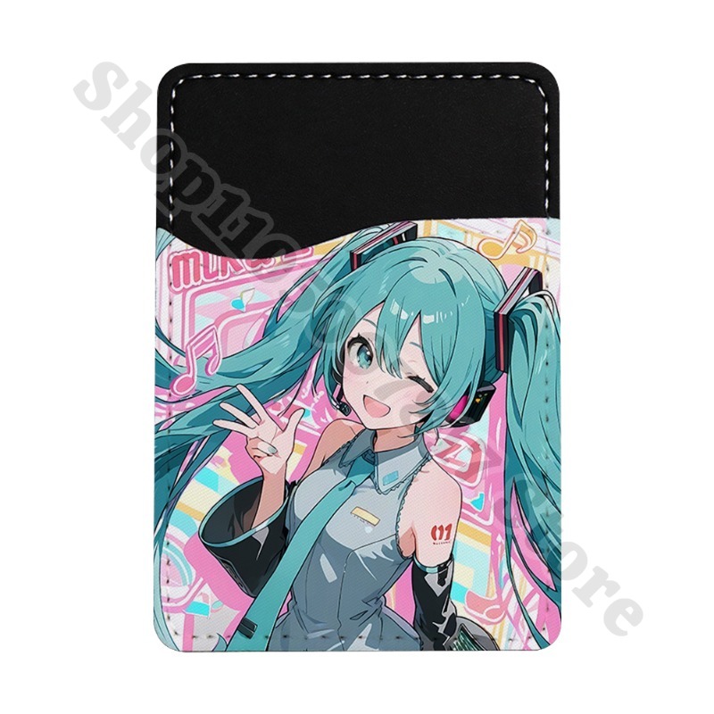 Index Card Holder - Creatieve telefoondecoratie-accessoires Ultradunne portemonnee Hatsunes Miku