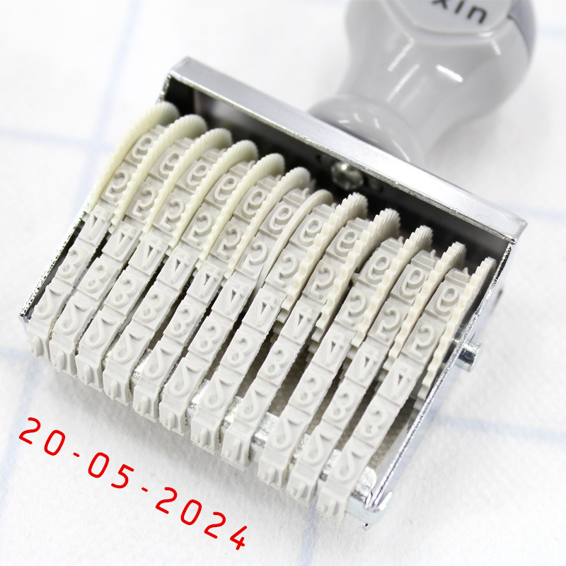 Rubber Date Stamp - Draagbare 8/10 Cijfers Nummer Stempel, Kleine