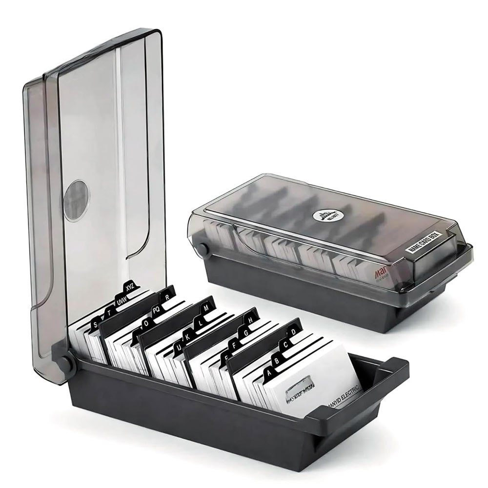 Card Index Box - Desktop visitekaartjesdoos, grote capaciteit, biedt plaats