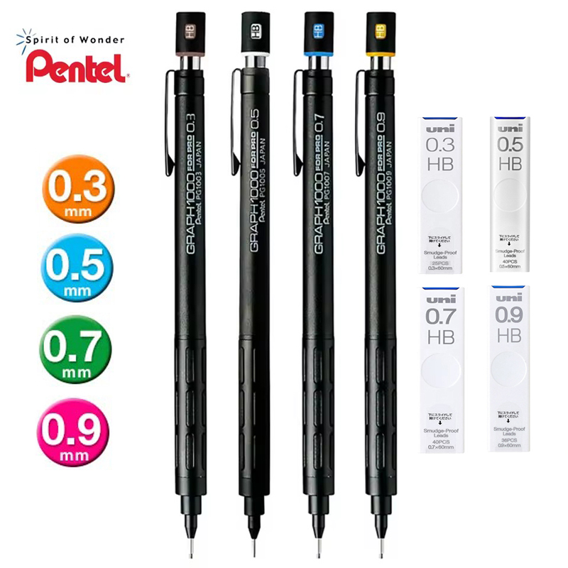 Mechanical Pencil 0.3 - Pentel PG1000 Grafiek voor PRO Zwart