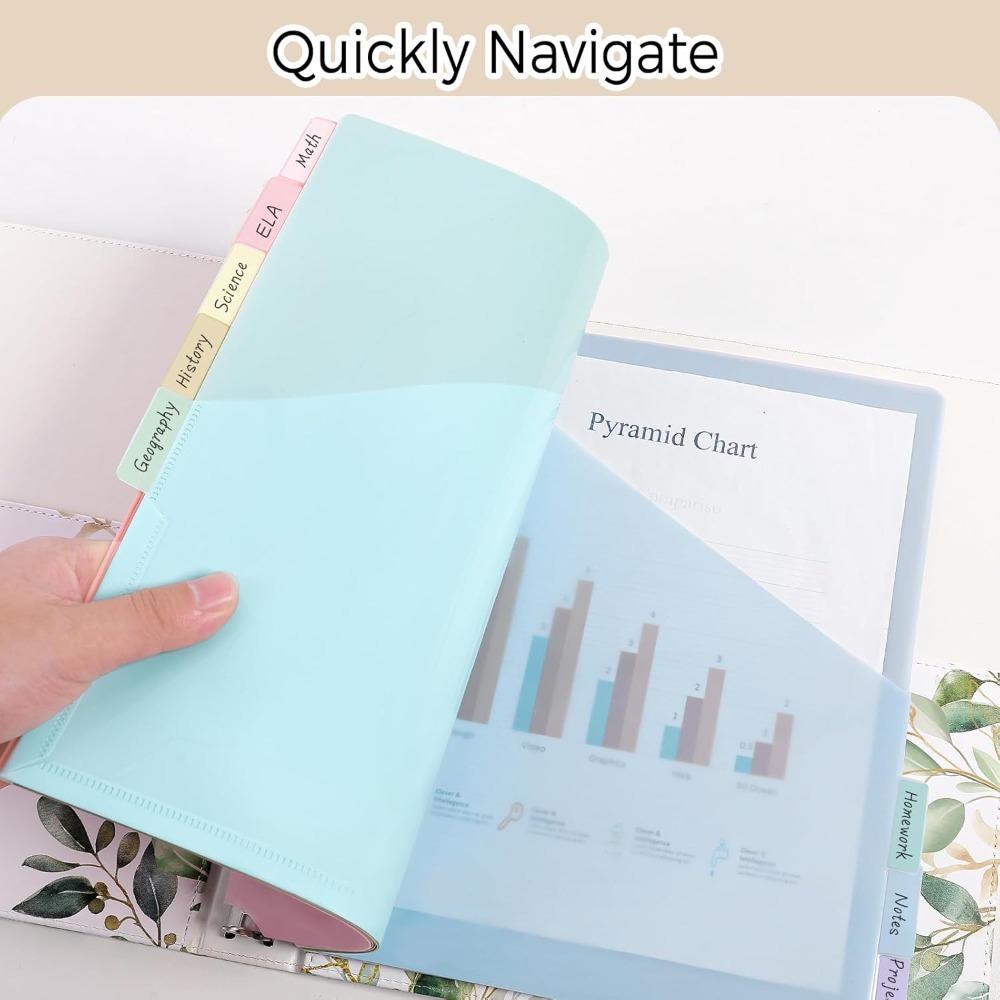Tab Divider A4 - 8 stuks A4 Pastel Binder Dividers