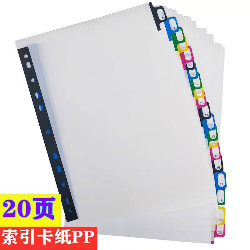 Tab Divider A4 - 5/10/20 Vellen/Lot A4 Divider Index Pagina