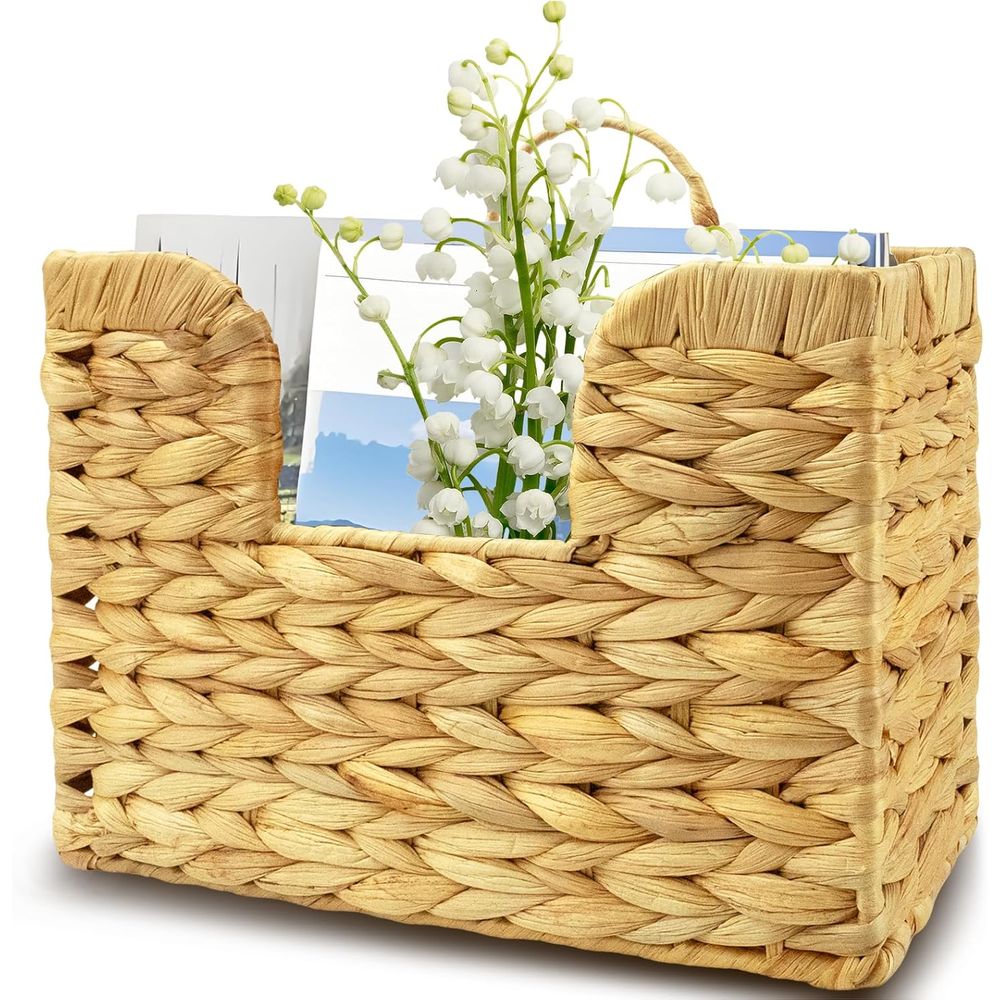 Magazine Holder Rack - Hangende tijdschriftenhouder, waterhyacinten brievenmand wandrek met