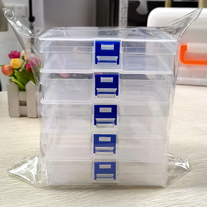 Card Index Box - 5 transparante plastic opbergdozen geschikt voor