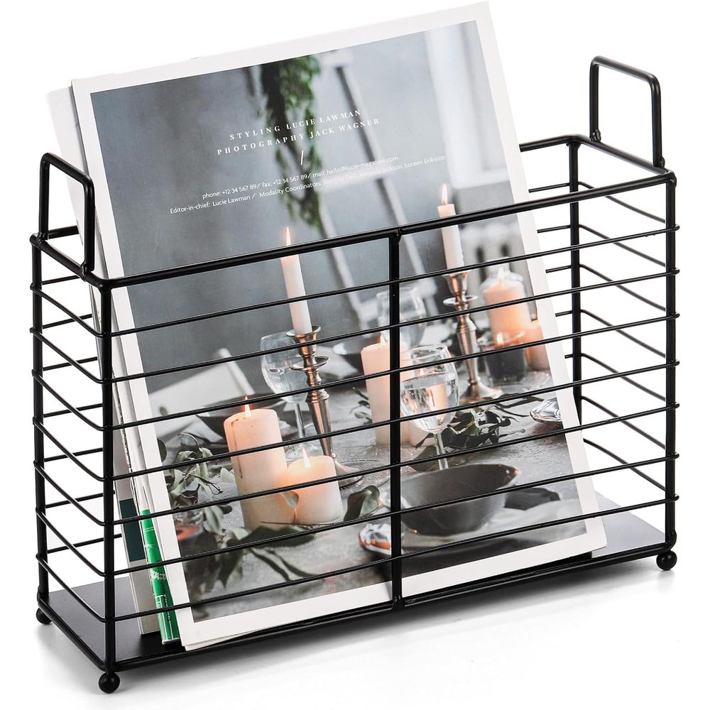 Magazine Holder Rack - Metalen tijdschriftenrek, opbergmand voor kranten, boeken
