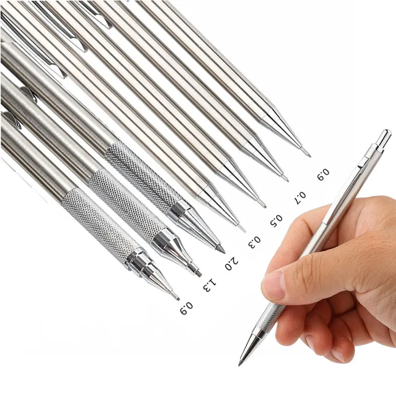 Mechanical Pencil 0.3 - Volledig metalen vulpotloodset 0,3 0,5 0,7