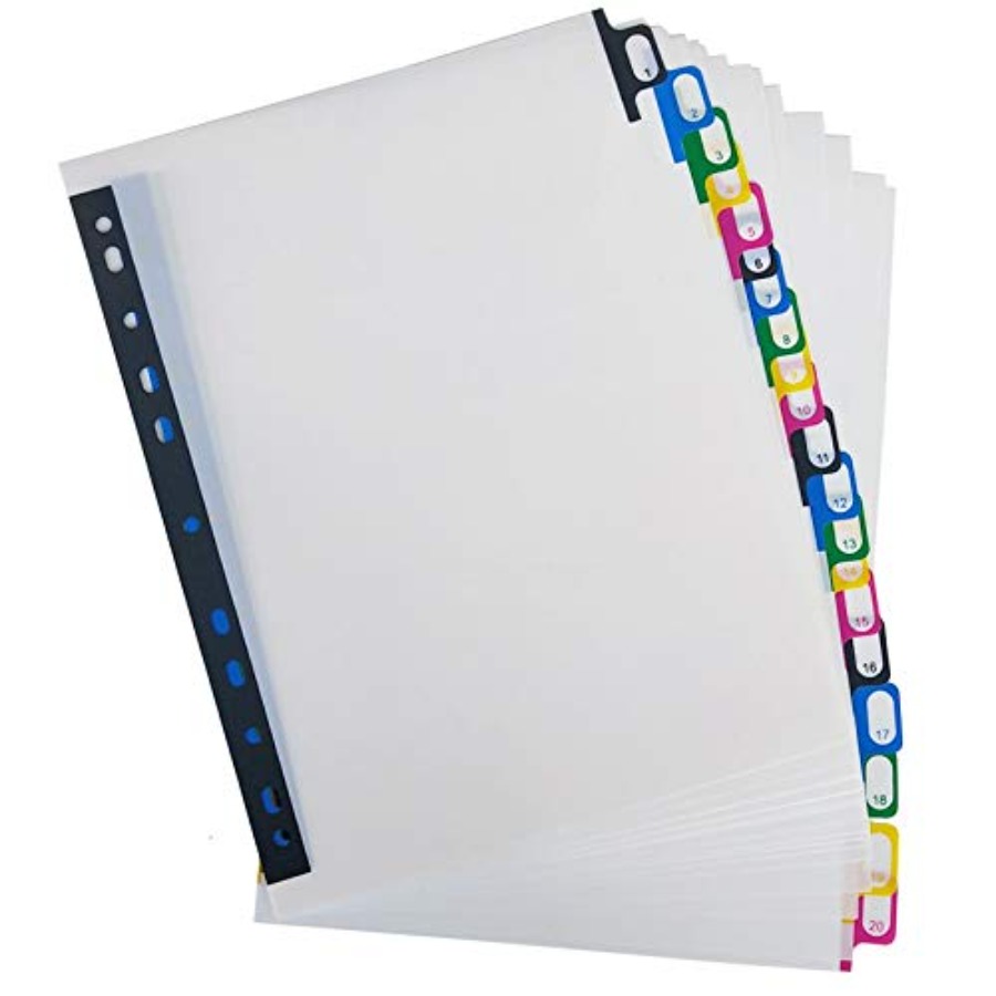 Tab Divider A4 - A4 Plastic mapjes met index-tabbladen, versterkt