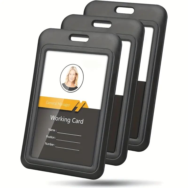 Index Card Holder - 3-delige heavy-duty uitschuifbare ID-kaarthouder, ABS-kunststof, voor