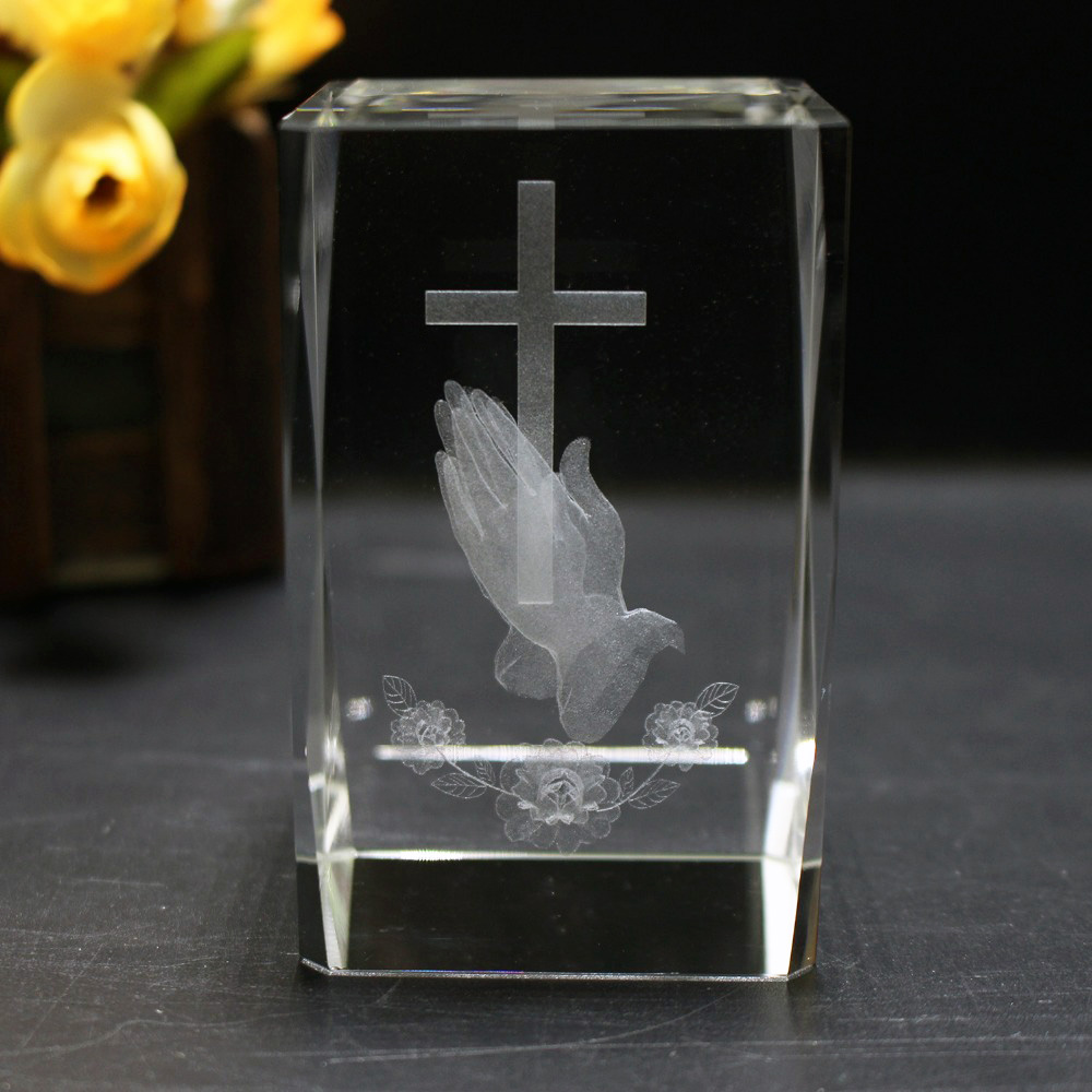 Paper Weight Crystal - 3D Laser Kristal Religieuze Kubus Kristal