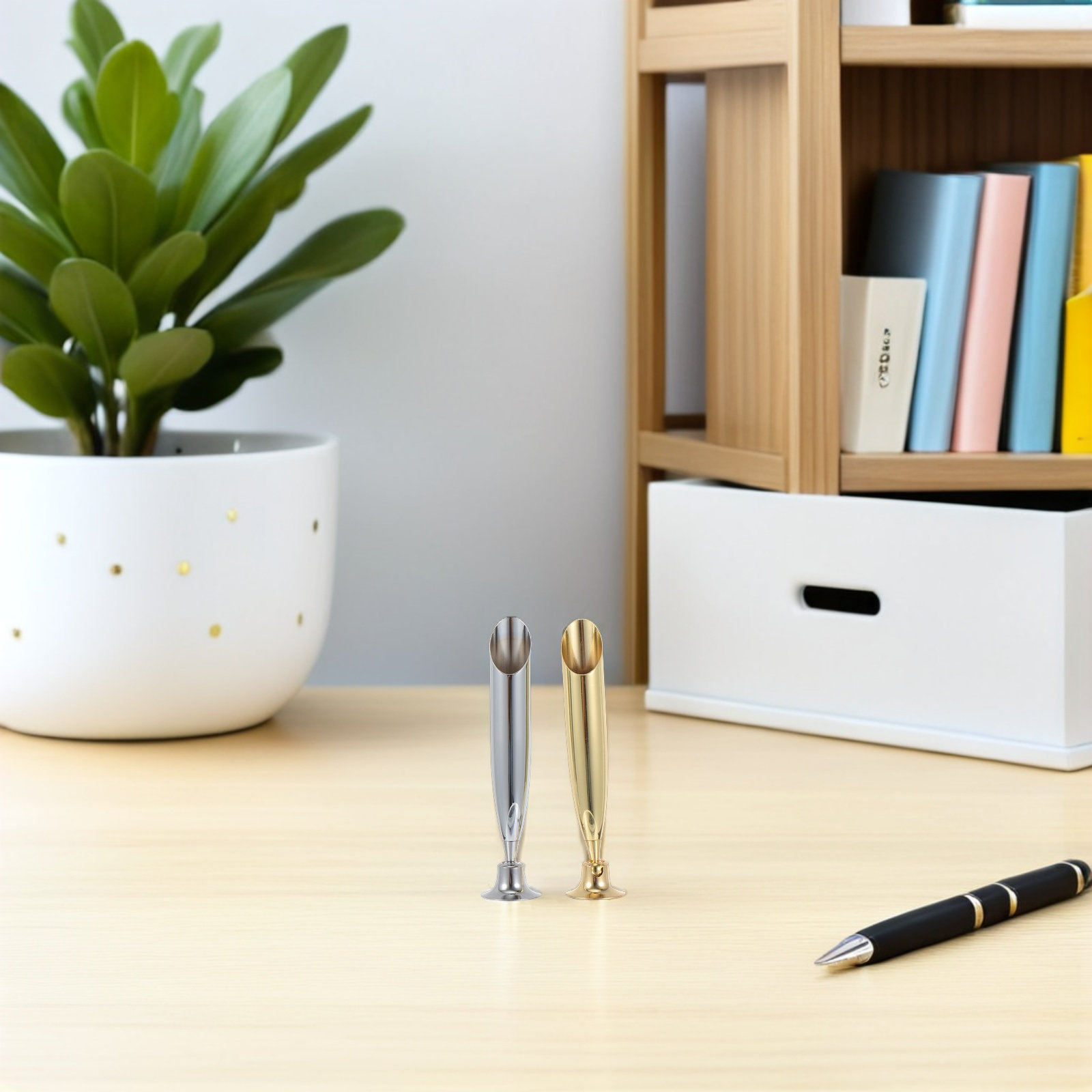 Pen Rest Single - 3-delige penhouder van roestvrij staal: bureauhouder