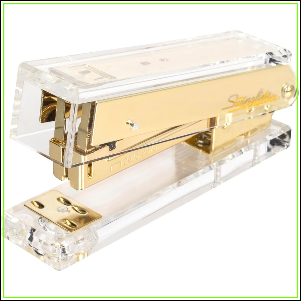 Stapler Half Strip - Compacte, transparante acryl gouden nietmachine, capaciteit
