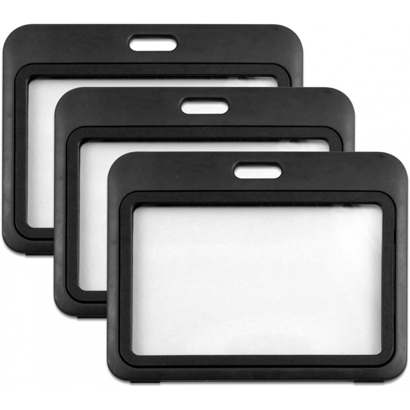 Index Card Holder - 3-pack horizontale ID-badgehouders van hard plastic