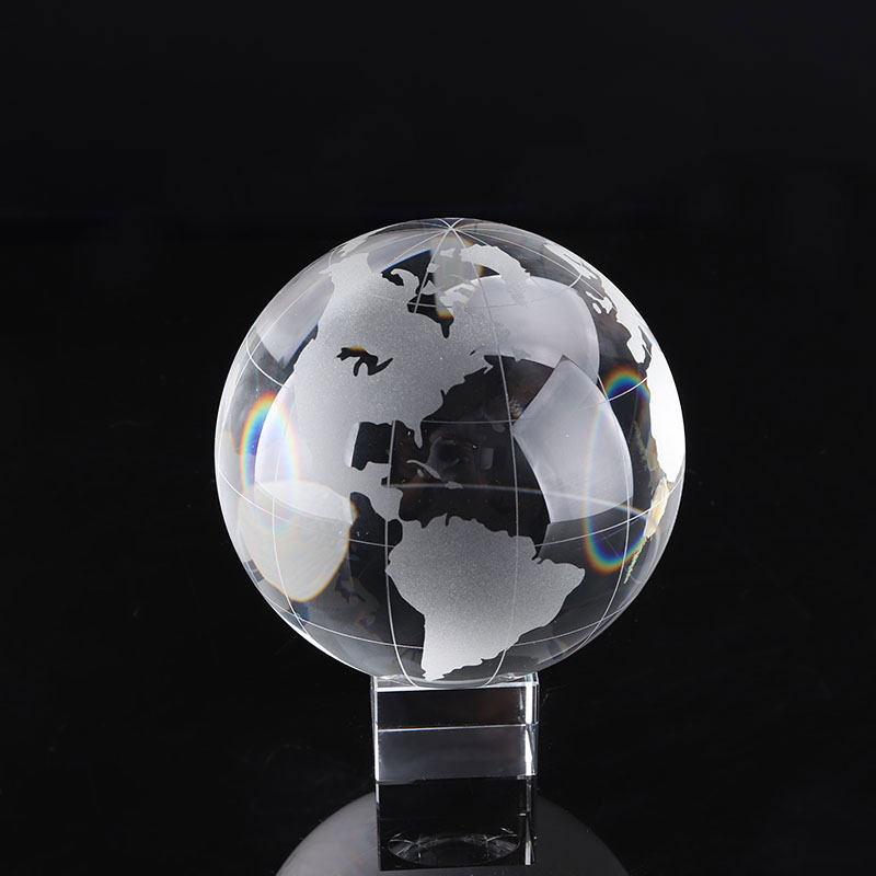 Paper Weight Crystal - Crystalball Presse-papier Glas Voetbal Basketbal Aarde