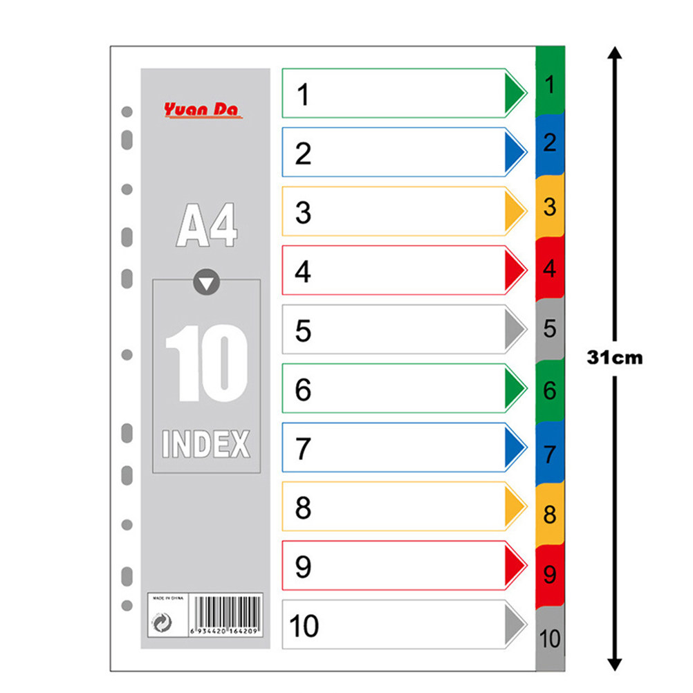 40 stuks A4 felle kleuren inde - Tab Divider A4 recensie en prijs