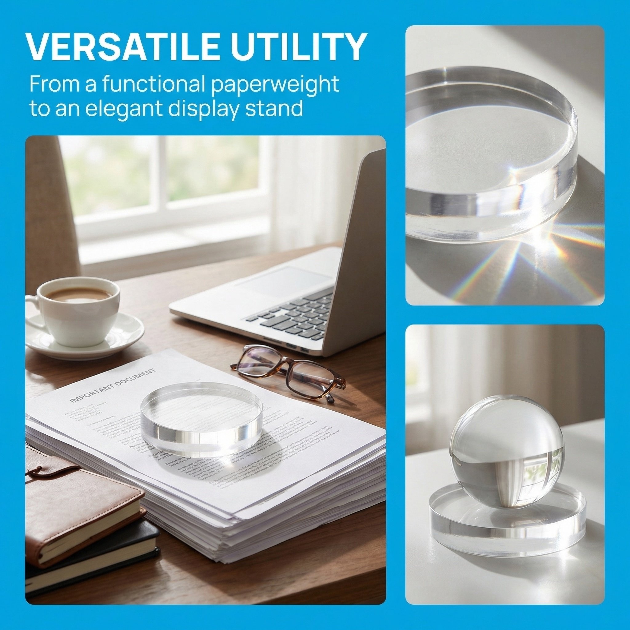 Helder rond kristallen presse- - Paper Weight Crystal recensie en prijs