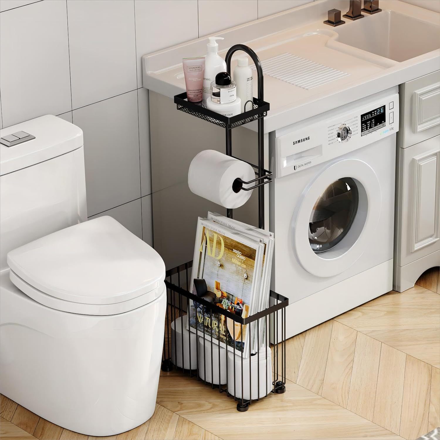 Zwarte huishoudelijke toiletro - Magazine Holder Rack recensie en prijs