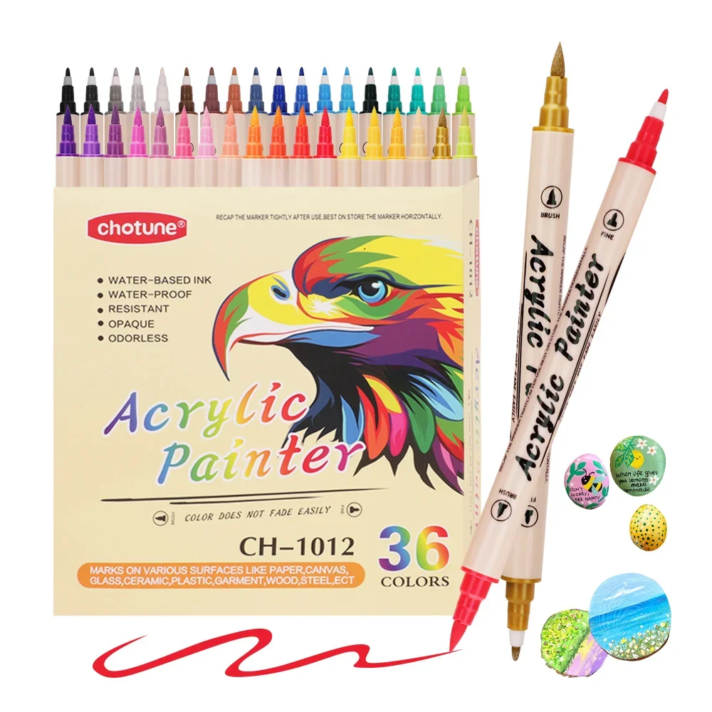12-36 kleuren acrylverf marker - Correction Pen Fine recensie en prijs