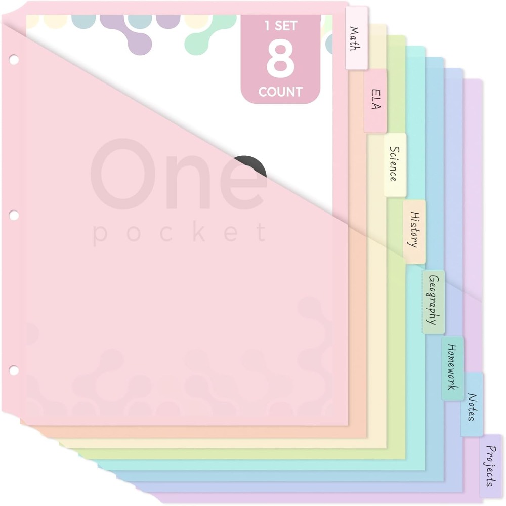 8 stuks A4 Pastel Binder Divid - Tab Divider A4 recensie en prijs