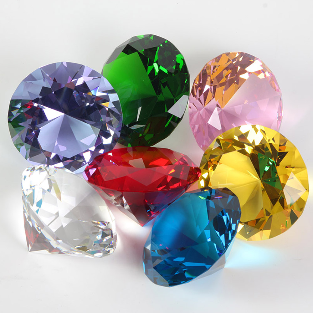 10-kleuren kristal diamantvorm - Paper Weight Crystal recensie en prijs