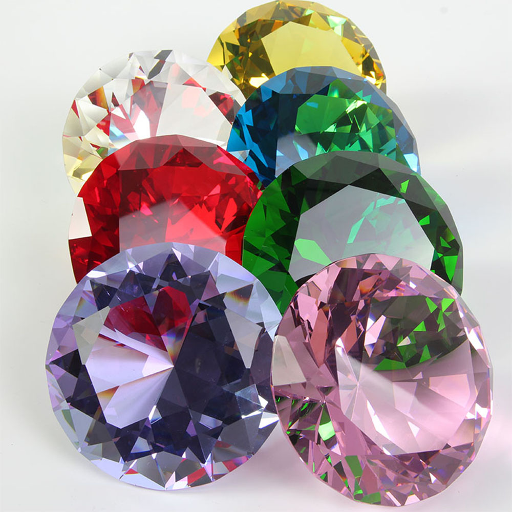 10-kleuren kristal diamantvorm - Paper Weight Crystal recensie en prijs